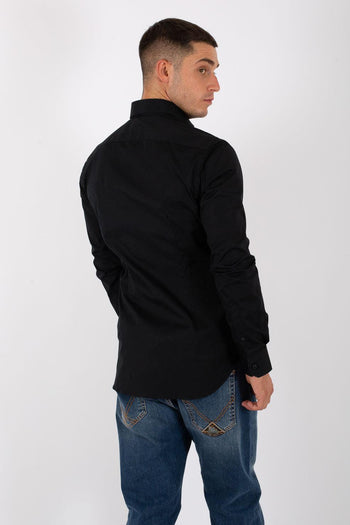 Camicia Classica Stretch Nero Uomo - 4