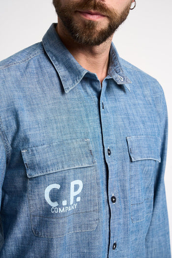 Camicia con logo in Chambray - 3