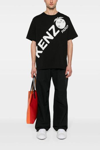 T-shirt Nero Uomo Logo Arancia - 5