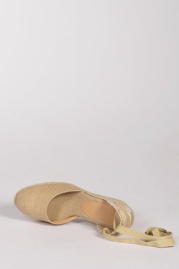 Espadrillas Zeppa Beige Scuro/beige Chiaro Donna - 6