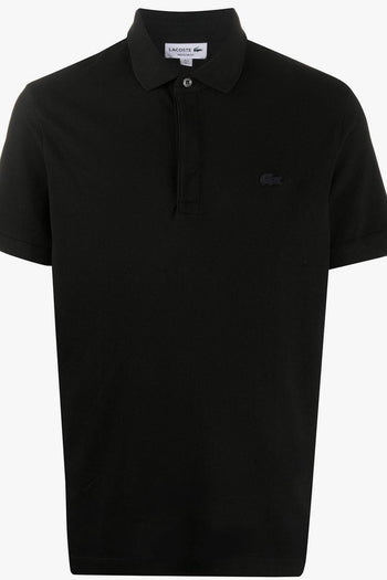 Polo Nero Uomo Ricamo Coccodrillo con logo classico - 5