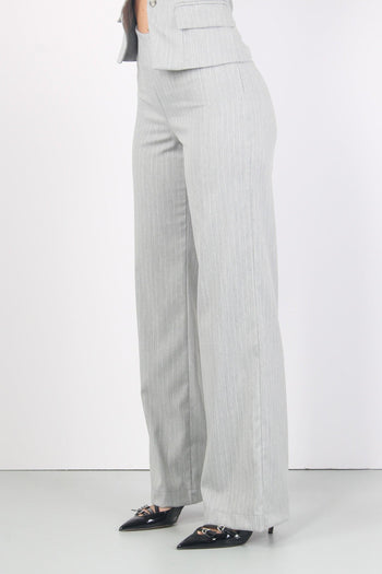 Pantalone Palazzo Gessato Grigio - 6