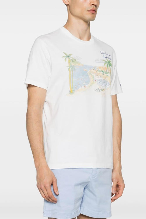 Saint Barth T-shirt Bianco Uomo Motivo Cala Comte - 2