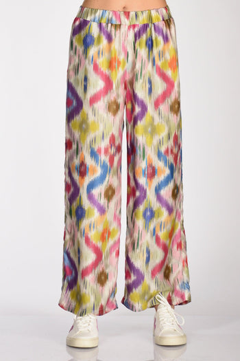 Pantalone Stampato Bianco/multicolor Donna - 3