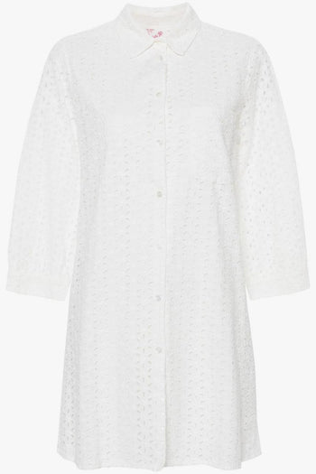 Saint Barth Camicia Bianco Donna Pizzo Sangallo - 5