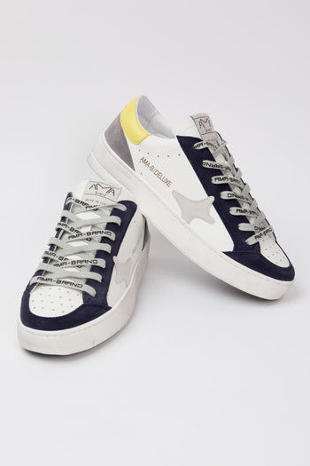 Sneaker Bianco/navy/giallo Uomo - 6