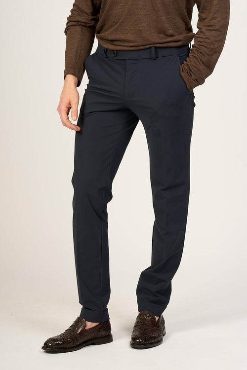 Pantaloni Micro Chino Blu Uomo