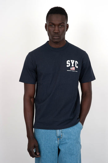 T-Shirt Castine Cotone Blu Navy - 5