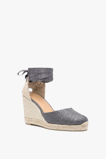 Scarpa Grigio Donna Espadrillas Carina Effetto Lurex - 4