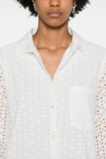 Saint Barth Camicia Bianco Donna Pizzo Sangallo - 4