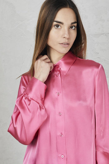 Camicia crop in rasetto - 4