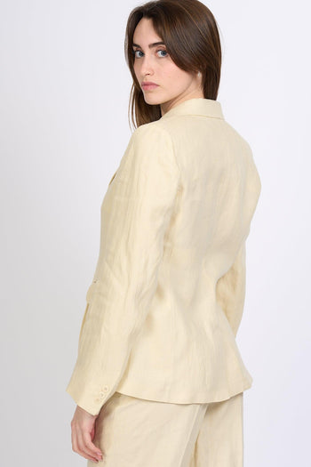 Weekend Blazer Nalut Lino Sabbia Donna - 4