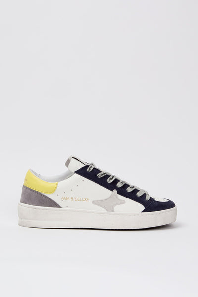 Sneaker Bianco/navy/giallo Uomo