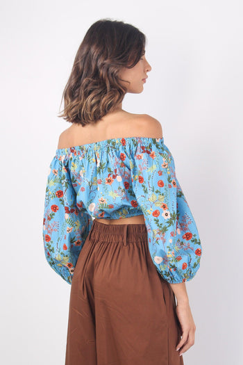 Top Fantasia Azzurro/fiori - 5