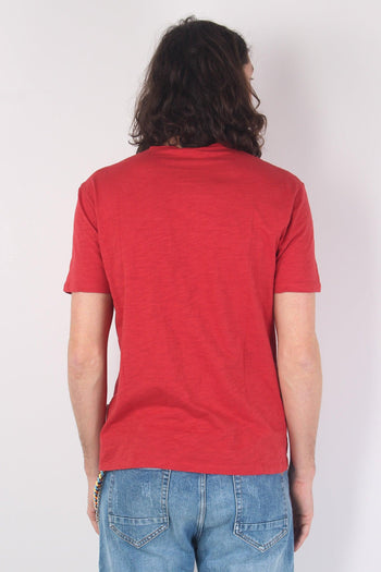 T-shirt Cotone Fiammato Rosso India - 3
