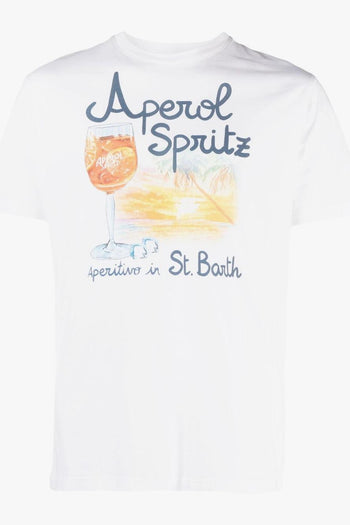 Saint Barth T-shirt Bianco Uomo Aperol Spritz - 5