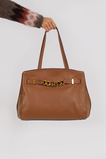 Tote Bag Con Catena Marrone Donna - 4