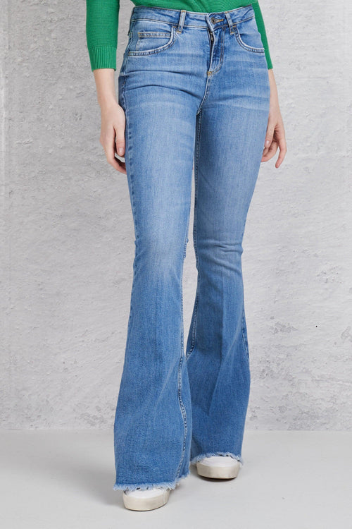 Jeans Bottom Up Cropped Blu Donna