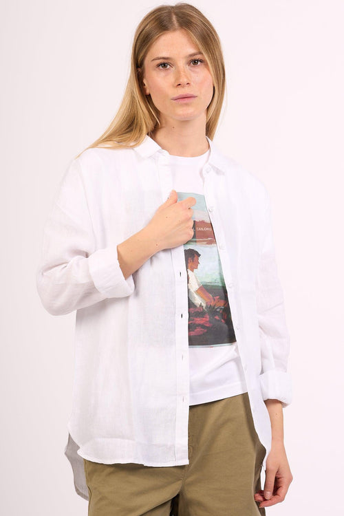 Camicia in Lino Bianco Donna