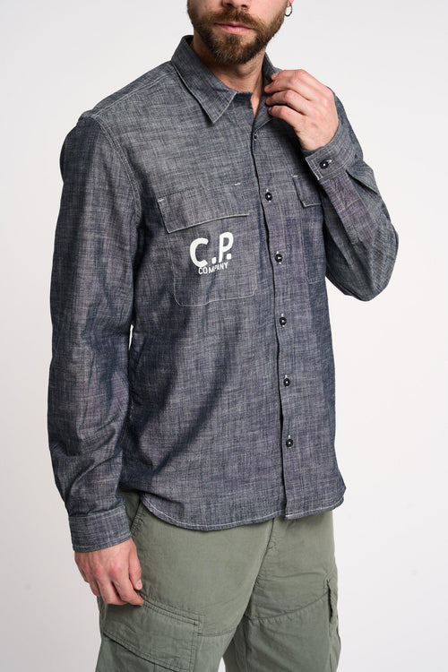 Camicia con logo in Chambray - 2