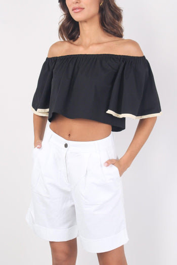 Short Misto Lino Pences Bianco - 8