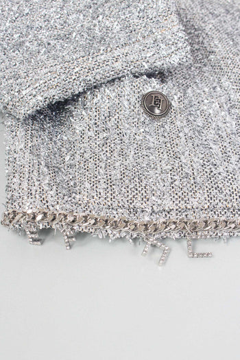 Giacca Lurex Perlina Argento - 8