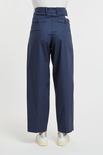 Pantalone Blu in Misto Cotone - 5