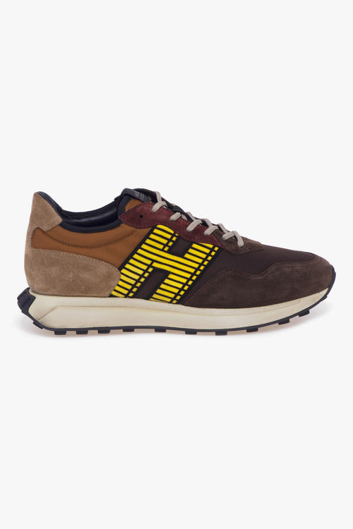 Sneaker H601 in camoscio e tessuto