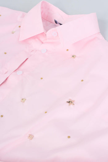 Camicia Applicazioni Stelle Rosa - 8