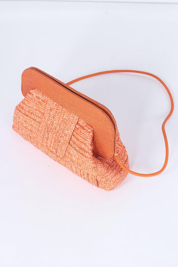 Clutch Rafia Intreccio Arancione - 5