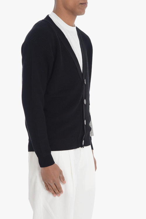 Cardigan Nero Uomo scollo a V