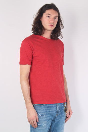 T-shirt Cotone Fiammato Rosso India - 5