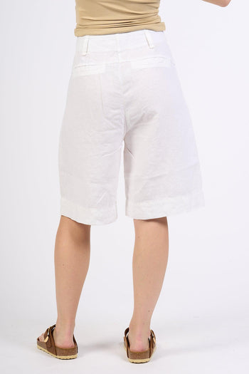 Bermuda in Lino Bianco Donna - 5