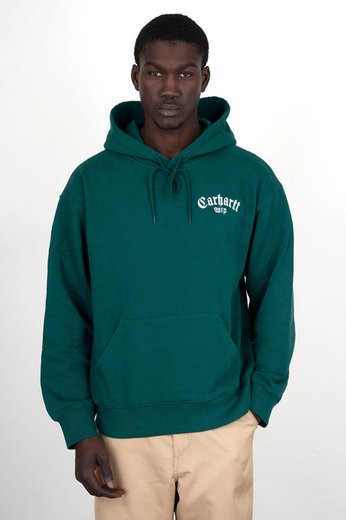 Wip Felpa Hooded Onyx Script Verde Uomo