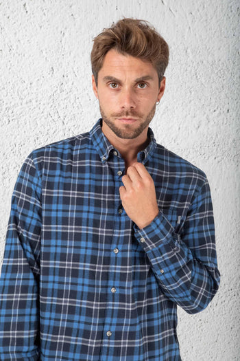 Camicia Light Flannel Blu Uomo - 3