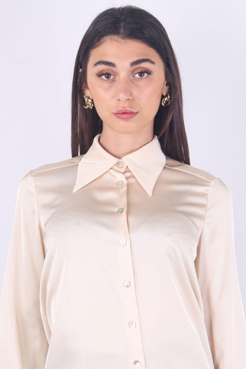 Camicia Effetto Raso Champagne - 8