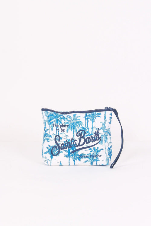 Pochette Fantasia Palme Bianco/blu