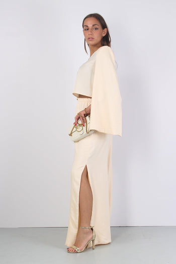 Pantalone Palazzo Spacchi Late Panna - 5