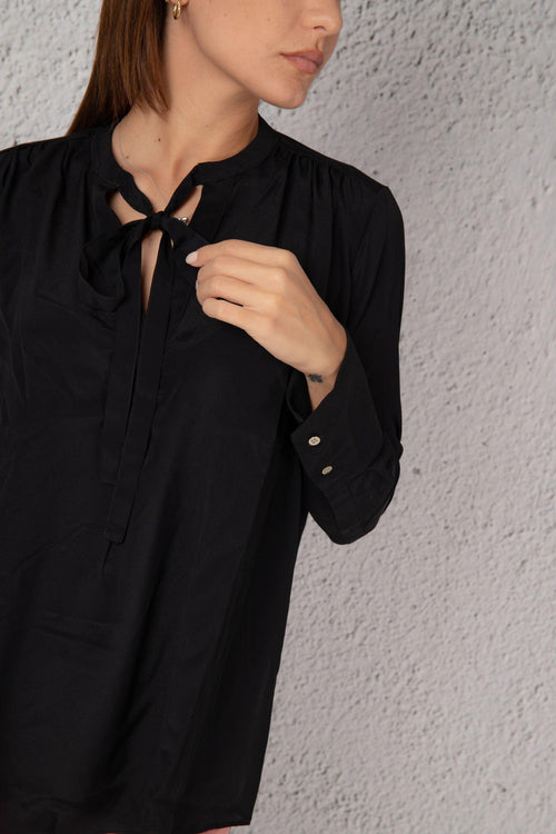 Camicia Con Fiocco Nero Donna