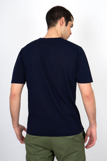 Maglia Girocollo Cotone Blu Navy - 4