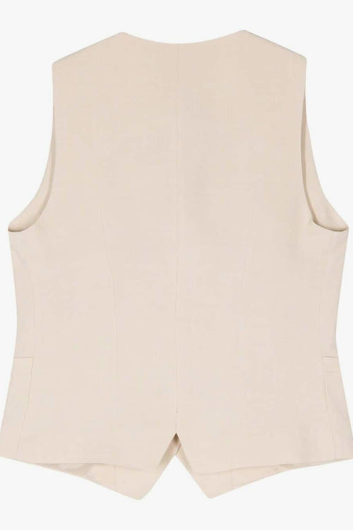 Gilet Beige Donna con Bottoni - 2