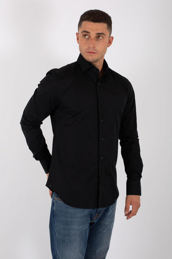 Camicia Classica Stretch Nero Uomo - 3