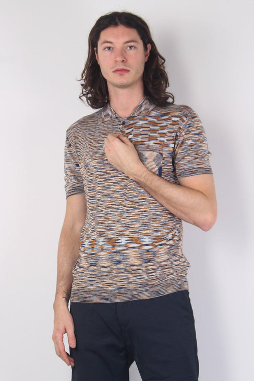 Polo Filo Melange Blue/rust