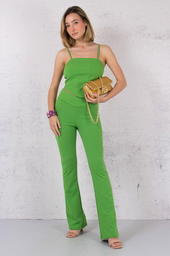 Pantalone Crepe Zampa Verde - 4