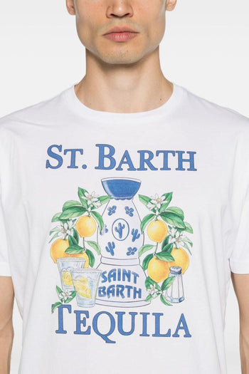 Saint Barth T-shirt Bianco Uomo Stampa Tequila Limoni - 4