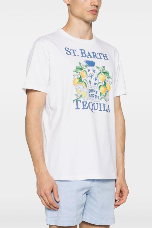 Saint Barth T-shirt Bianco Uomo Stampa Tequila Limoni - 2