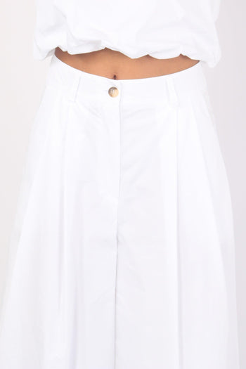 Pantalone Largo Cotone Pences Bianco - 9