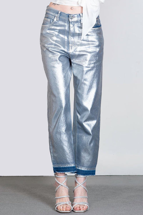 Jeans boyfriend spalmato