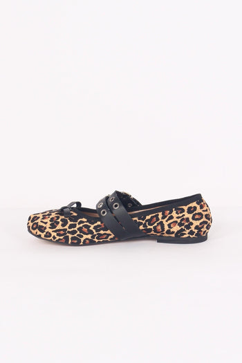 Ballerina Fibbia Borchie Vera Animalier - 4