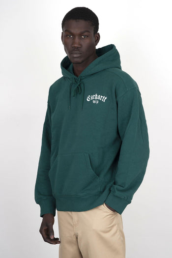 Wip Felpa Hooded Onyx Script Verde Uomo - 4